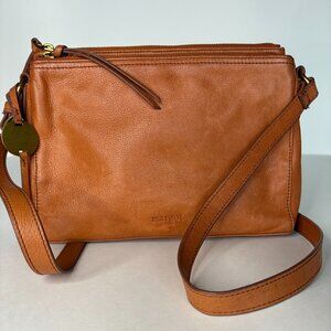 Margot Tan Leather Crossbody Bag